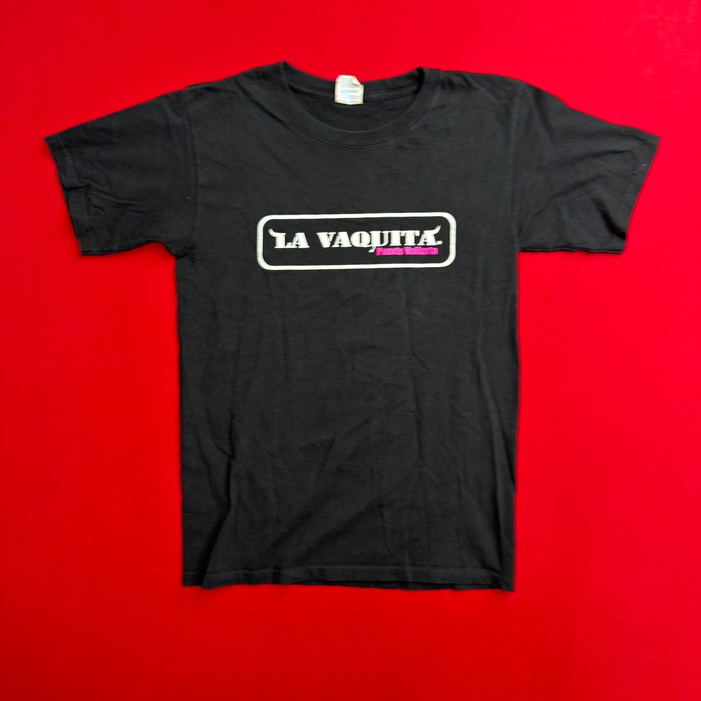 La Vaquita Puerto Vallarta Mexico Mens Graphic T-Shirt Black Yazbek Small